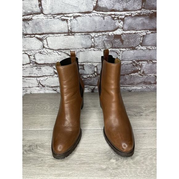 Sartore Paris Brown Leather Ankle Chelsea Vibram Heel Booties Women’s 38EU/7M US - Picture 11 of 16